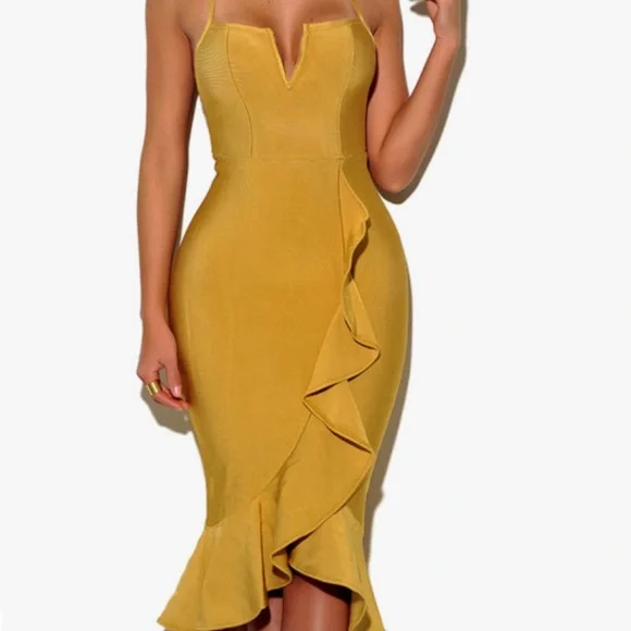 chinese dress ladies Off Shoulder Midi Mermaid Black Bandage Dress – The Black Friesian